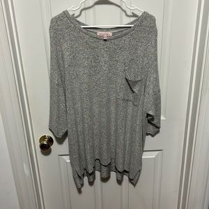 Plus size high low 3/4 sleeve